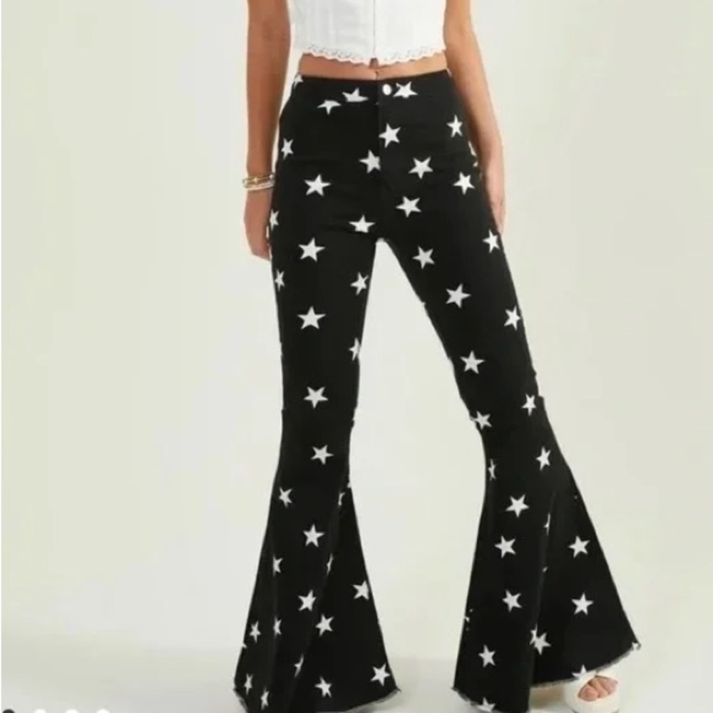 ALTAR’D STATE STARRY HIGH RISE FLARE JEANS - Picture 10 of 10